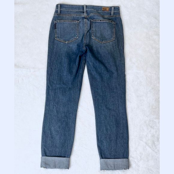 Paige Skinny Verdugo Ankle Jeans Size 25 Brady Destructed Medium Wash - Picture 6 of 8